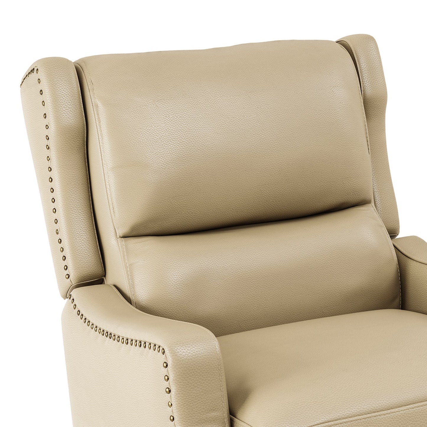 Marte Genuine Leather Recliner-BEIGE