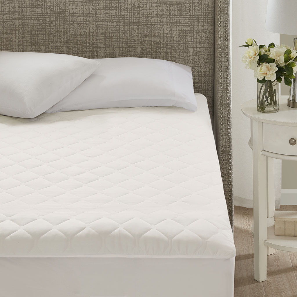 Cotton - Twin Long Deep Pocket Heated Mattress Pad-20 Heat Settings - White