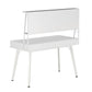 Techni Mobili Study Computer Desk with Storage & Magnetic Dry Erase White Board, White