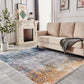 ZARA Collection Abstract Design Turquoise Gray Rust Machine Washable Super Soft Area Rug