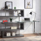 ACME Raceloma Writing Desk w/Shelf, Clear Glass, Gray & Chrome Finish