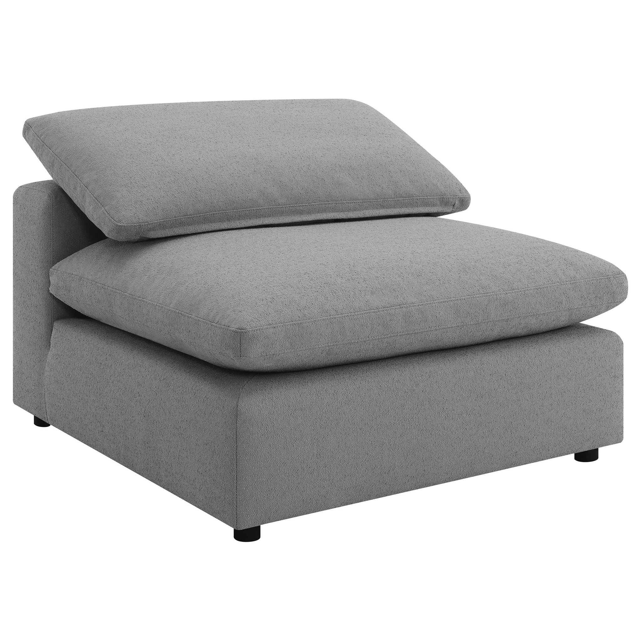 Segoura - 5 Piece Upholstered Modular Sectional With Reclined Back Pillows - Gray