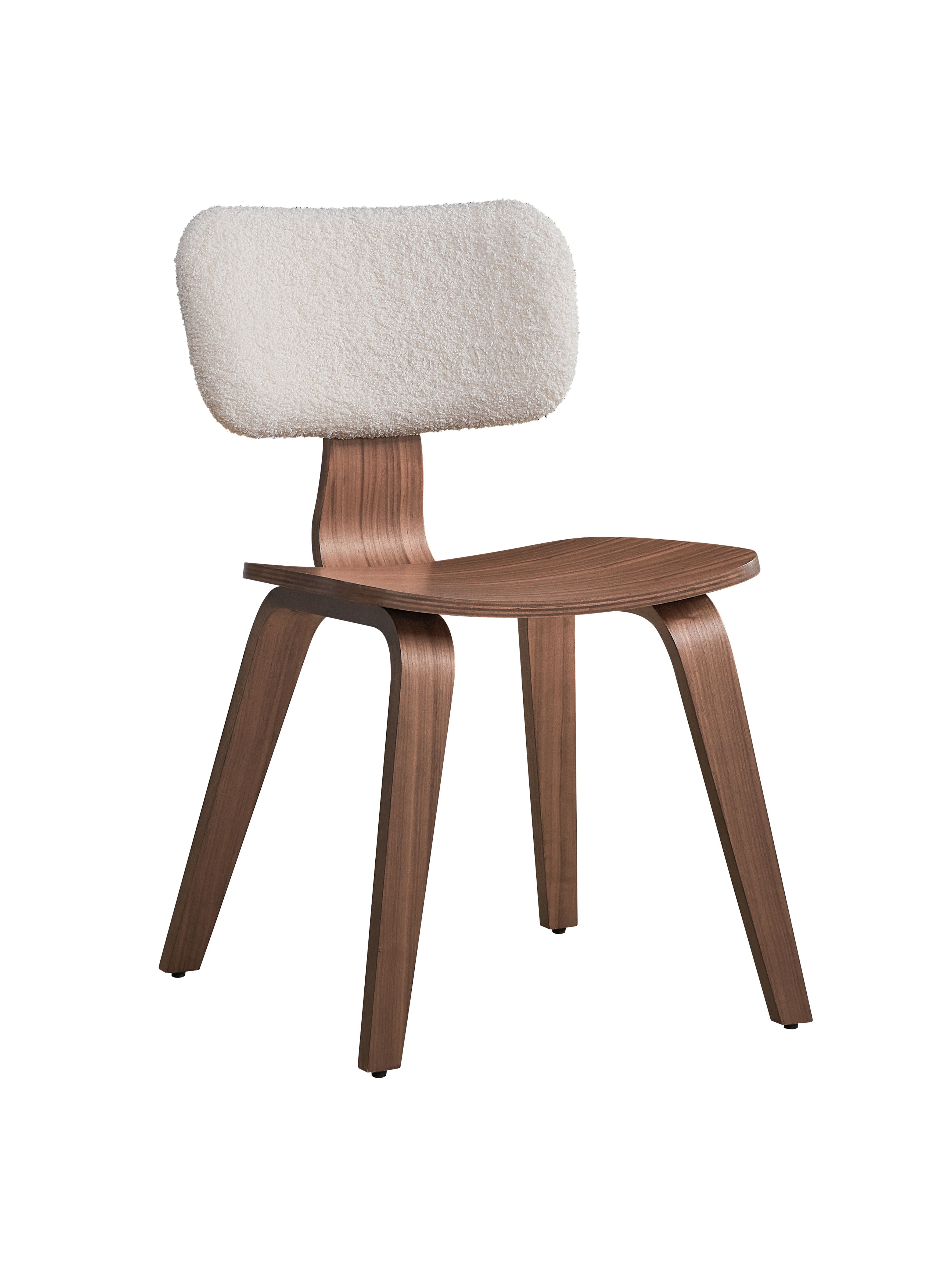 Casson - Boucle 7 Walnut Side Chair (Set of 2) - White / Walnut