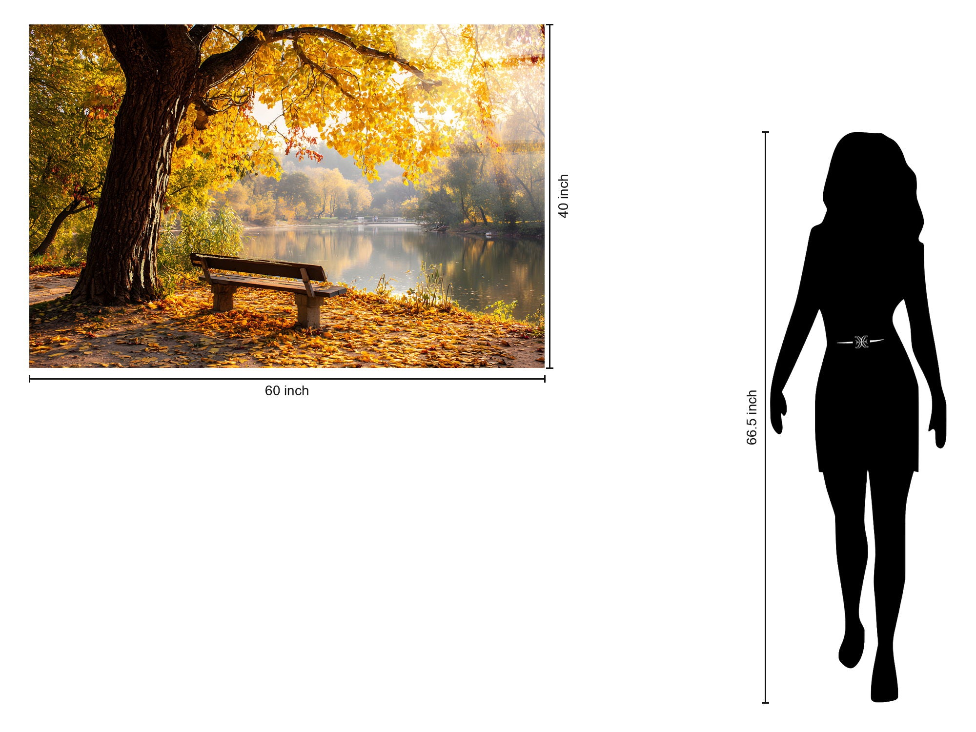 Autumn Lakeside Tempered Glass With Foil - Gold / Brown