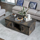 Bridgevine Home Farmhouse 48 inch Coffee Table, No Assembly Required, Barnwood Finish