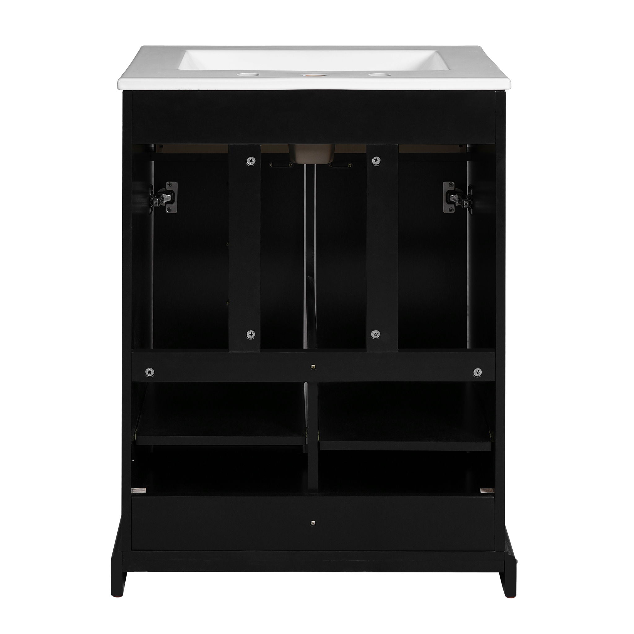 Bathroom Vanity With Drawer And Soft-Closing Doors, Sink Storage Cabinet For Small Spaces - Black