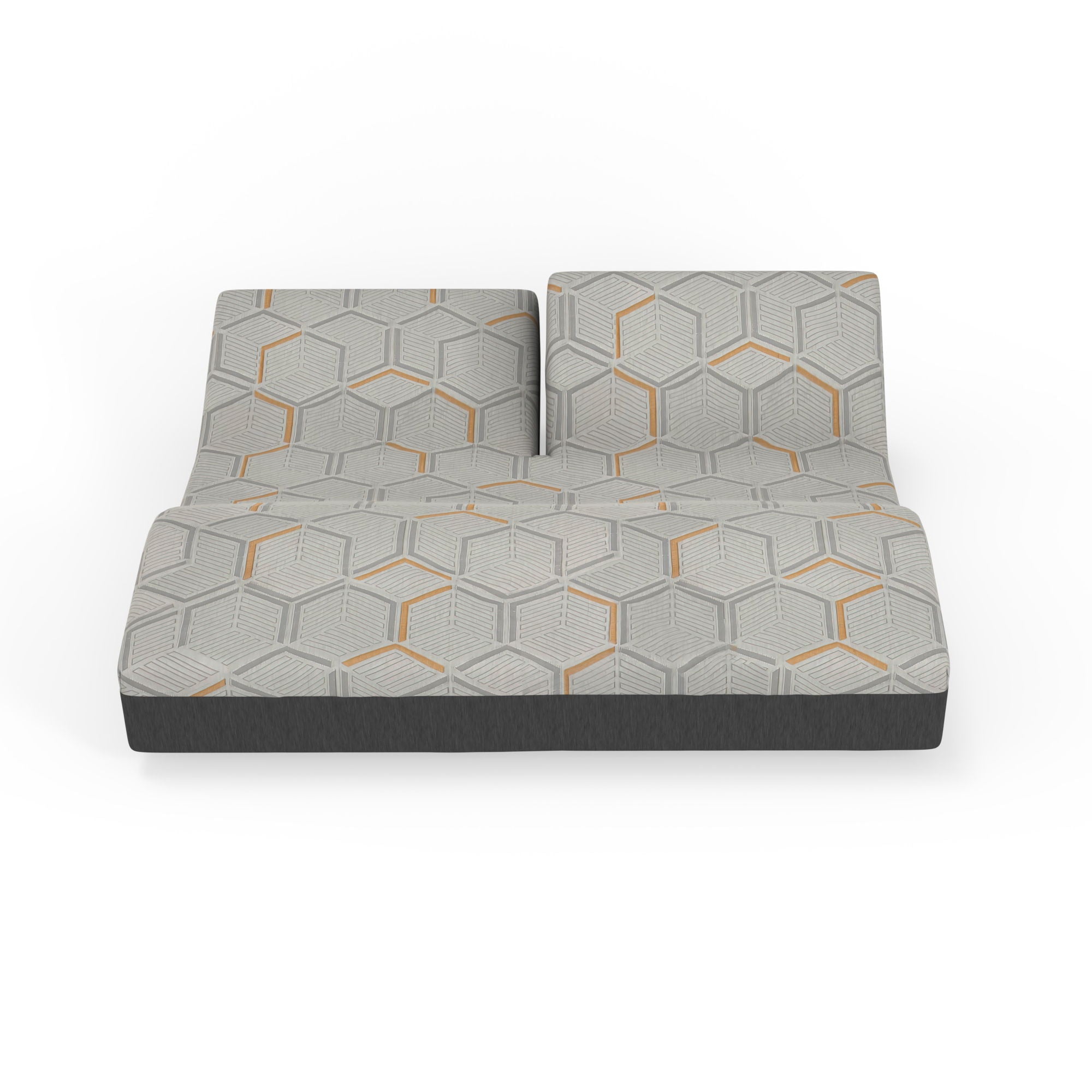 12" Split Head California King Firm Copper Gel Infused, Memory Foam Mattress - White
