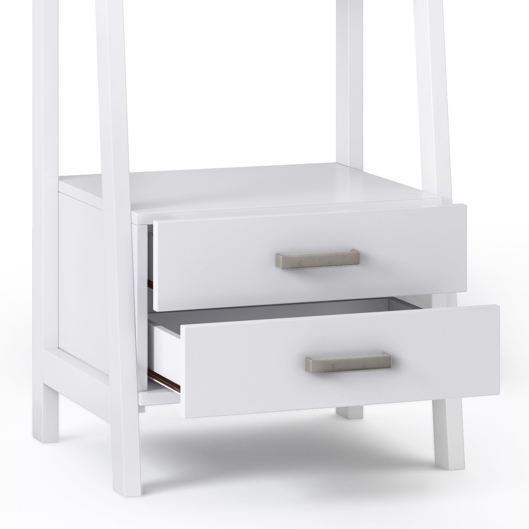 Sawhorse - Ladder Shelf with Storage - White