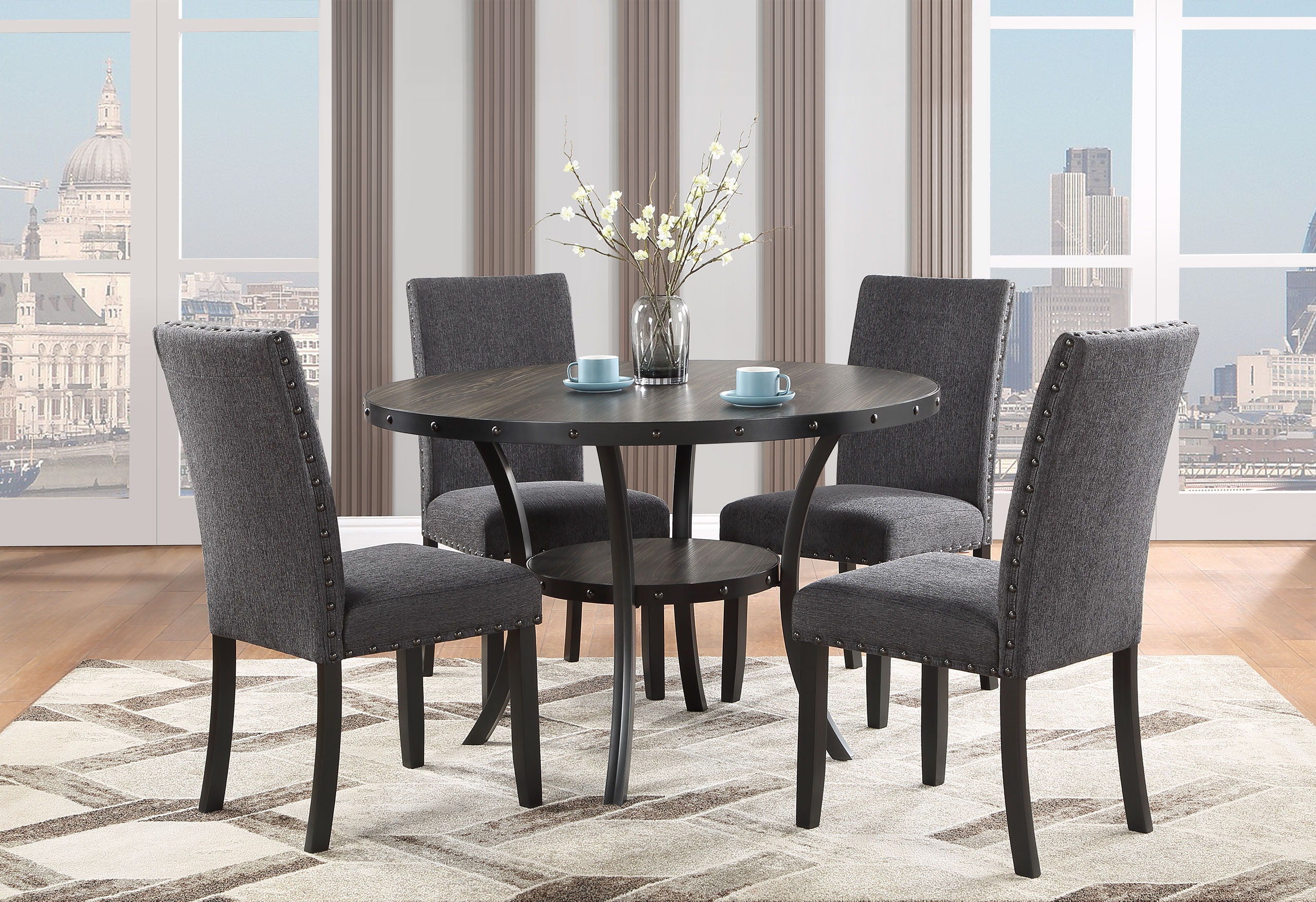 D1622 - Roun Dining Table - Black