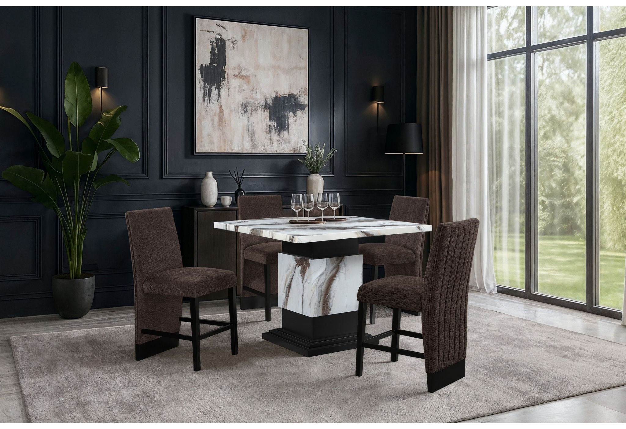 D12BT - Bar Table - Black / White