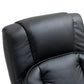 HOMCOM Swivel Recliner, Manual PU Leather Armchair with Ottoman Footrest for Living Room, Office, Bedroom, Black