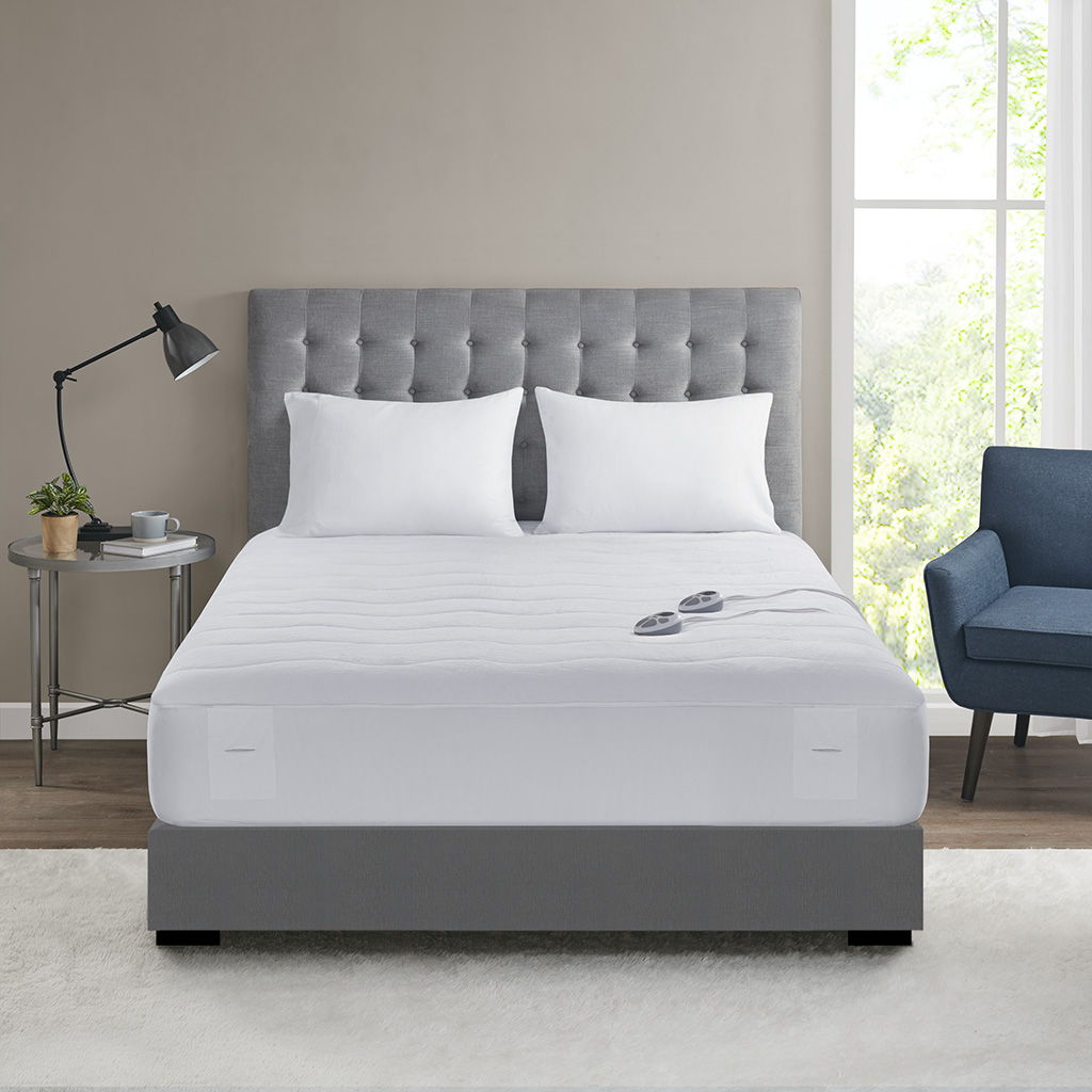 Plush - King Heated Mattress Pad - White