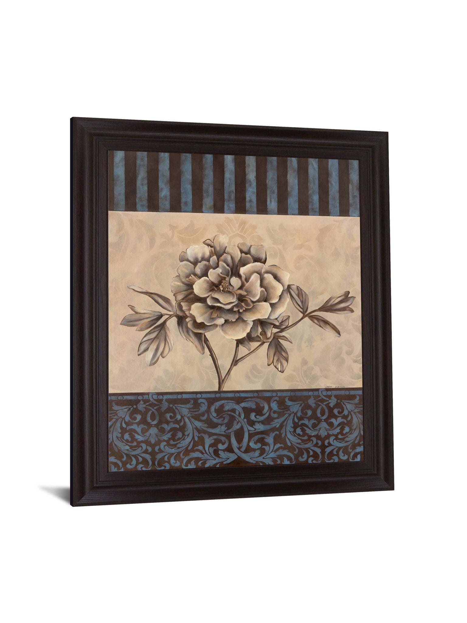 Muted Blossom Harmony - 28" x 34" Framed Wall Art - Beige