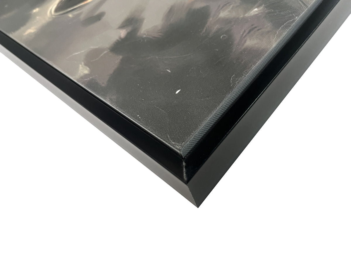 Celestial Arrival Textured Canvas In Frame - Black / Gray