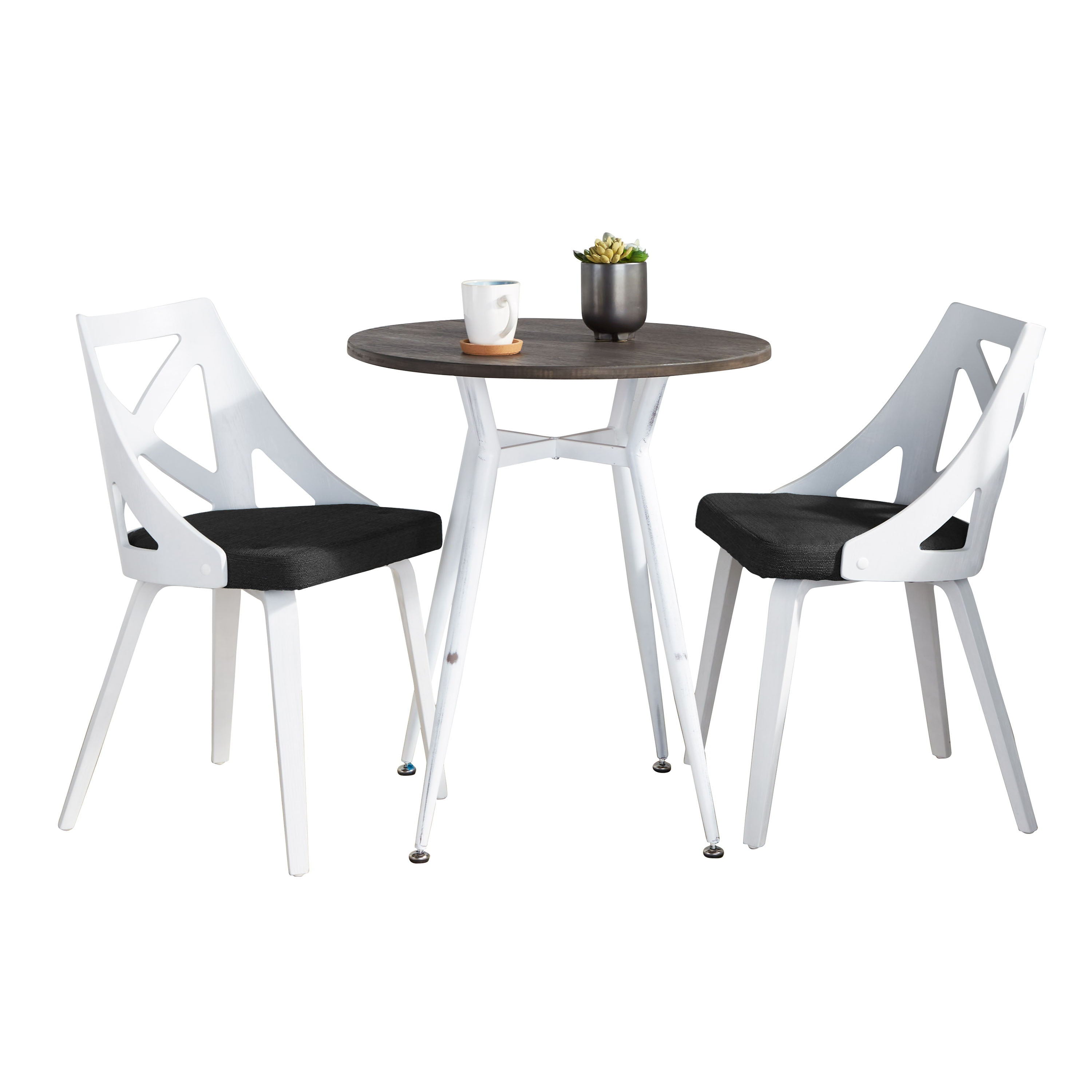 Clara Charlotte - 3 Piece Round Dinette Set Vintage With Rounded