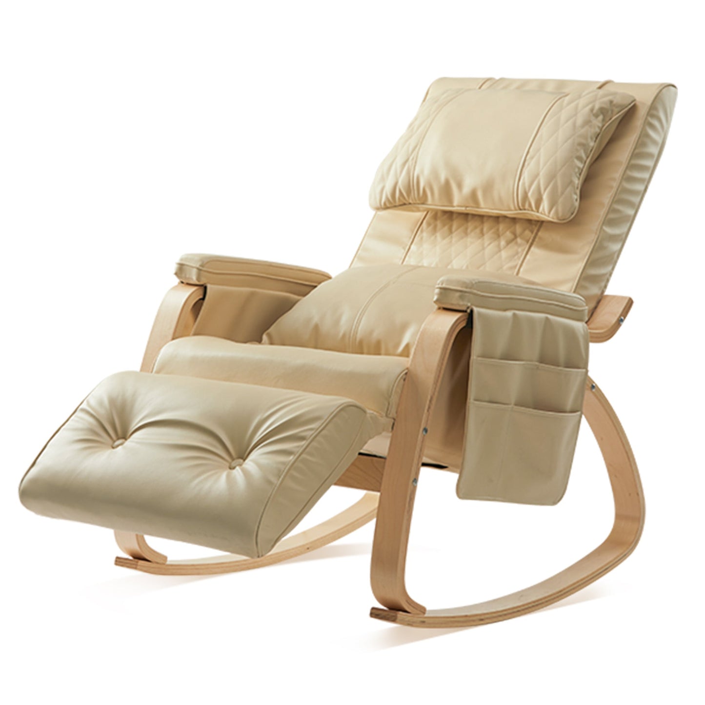 MASSAGE Comfortable Relax Rocking Chair Cream White