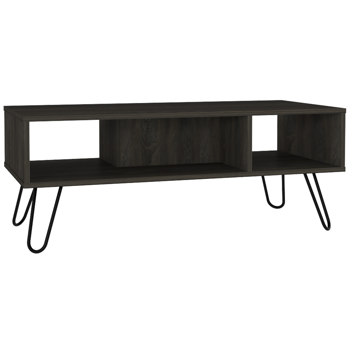 Vassel Coffee Table, Four Legs, Two Shelves, Espresso