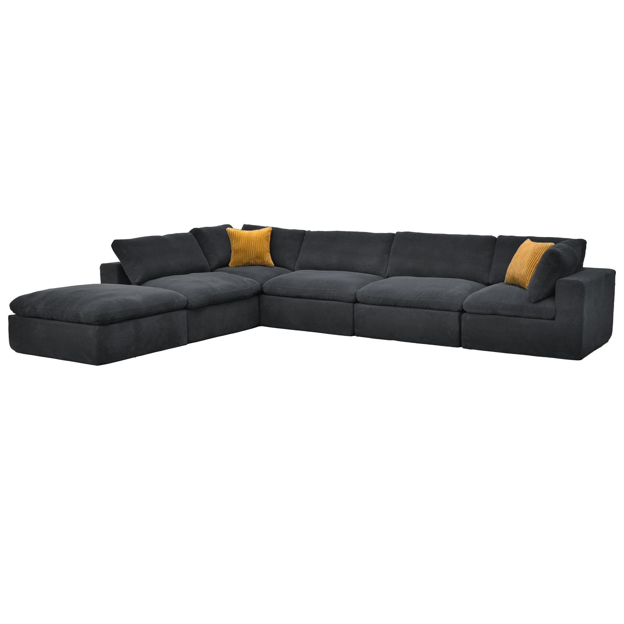 Custom Configuration Modular Sectional With Toss Pillows