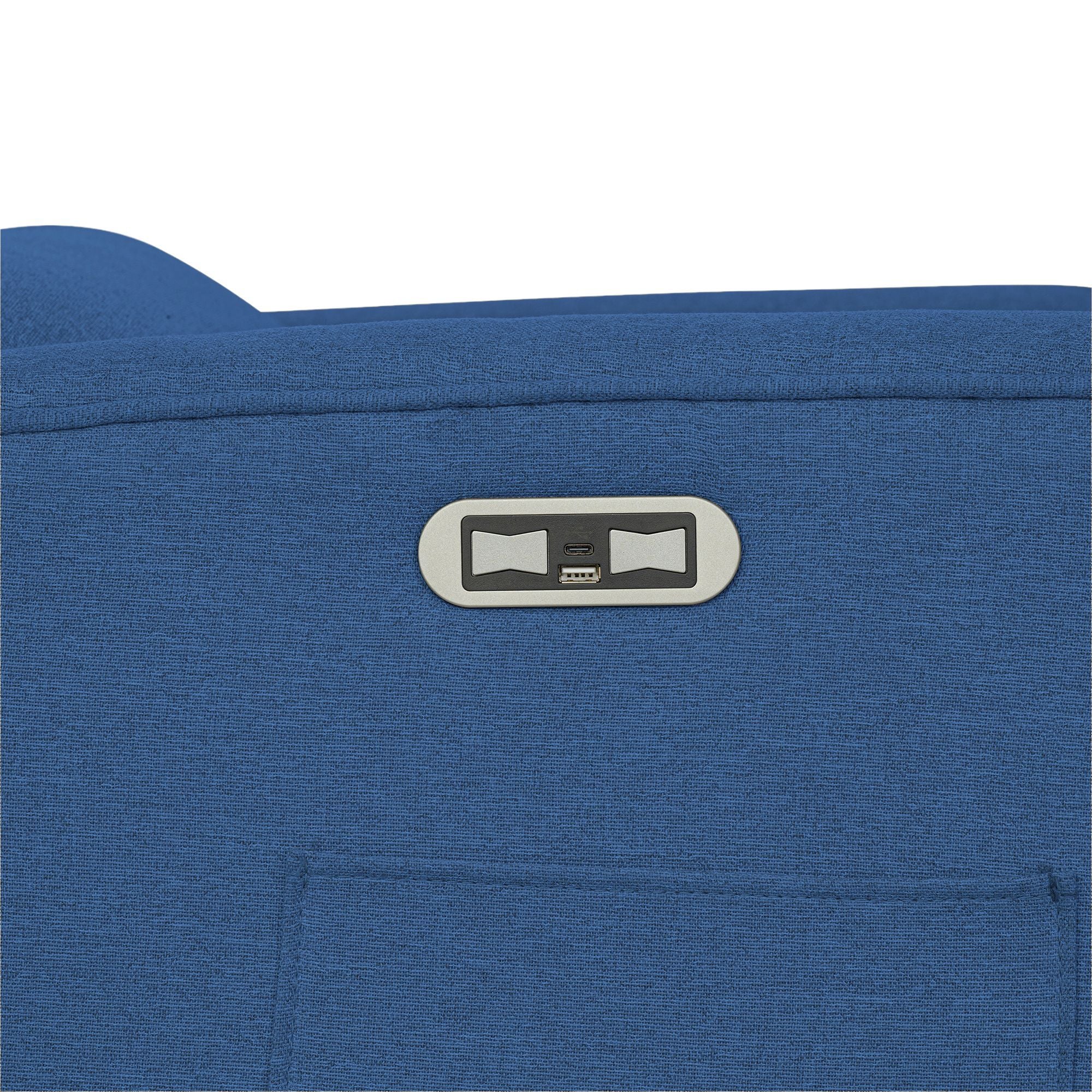 Candace - Power Recliner 3-in-1 With Swivel, Glider, USB Ports - Blue