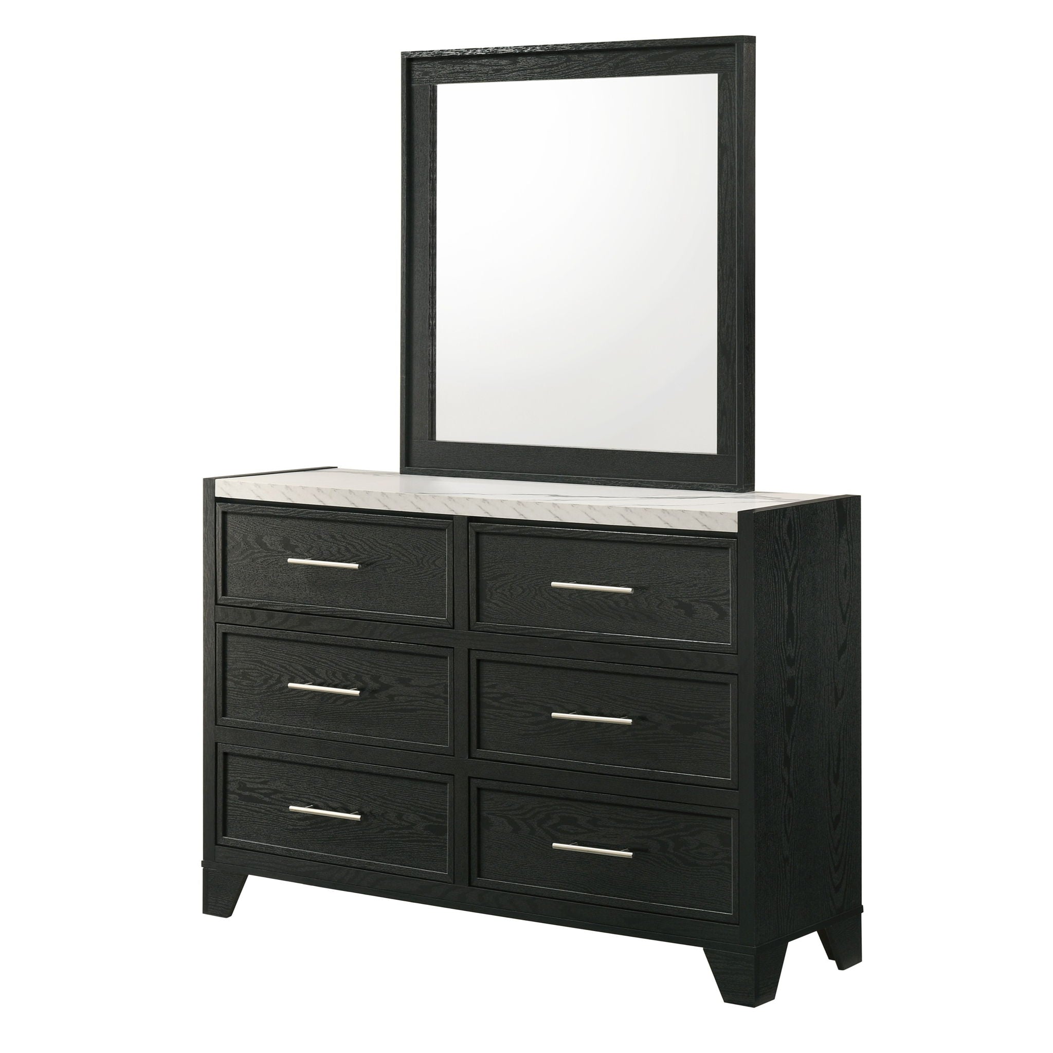 6 Drawers Dresser - Black / White