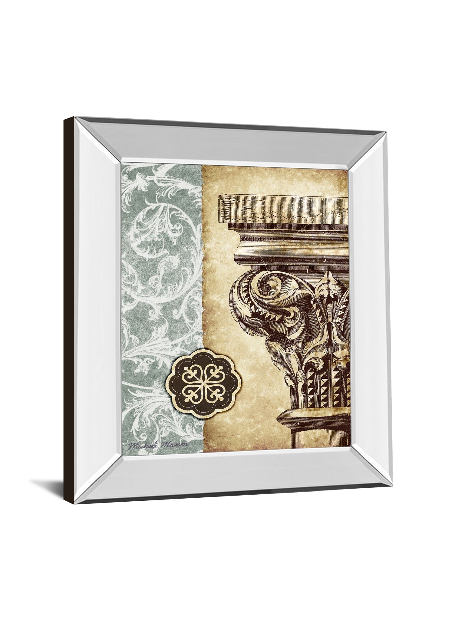 Fomanesque I By Michael Marcon - Mirror Framed Print Wall Art - Beige