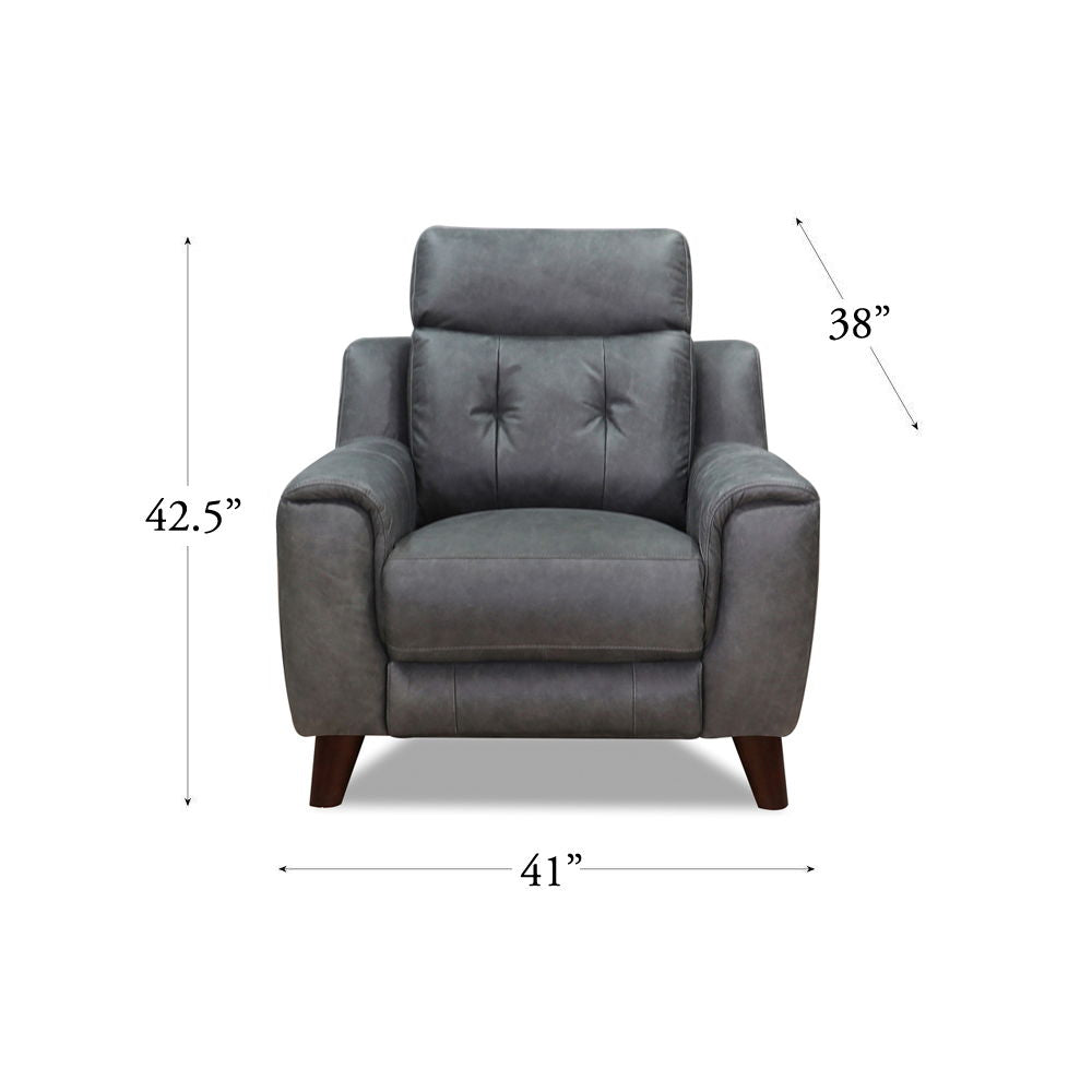 Torino - Power Headrest, Lumbar, Zero Gravity Waxy Pull Up Leather Recliner - Gray Ash