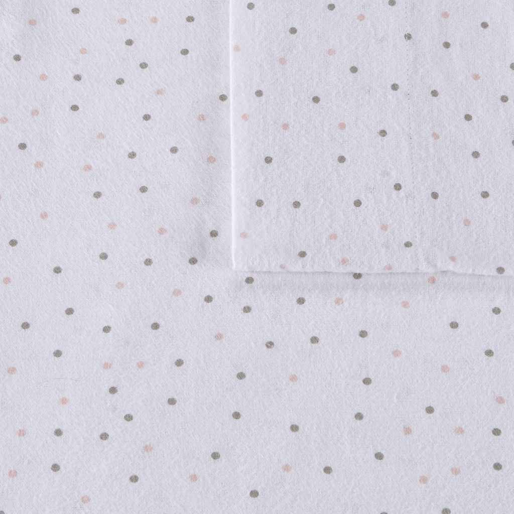 Cozy Soft - Novelty Print Sheet Set - Gray / Pink Dots