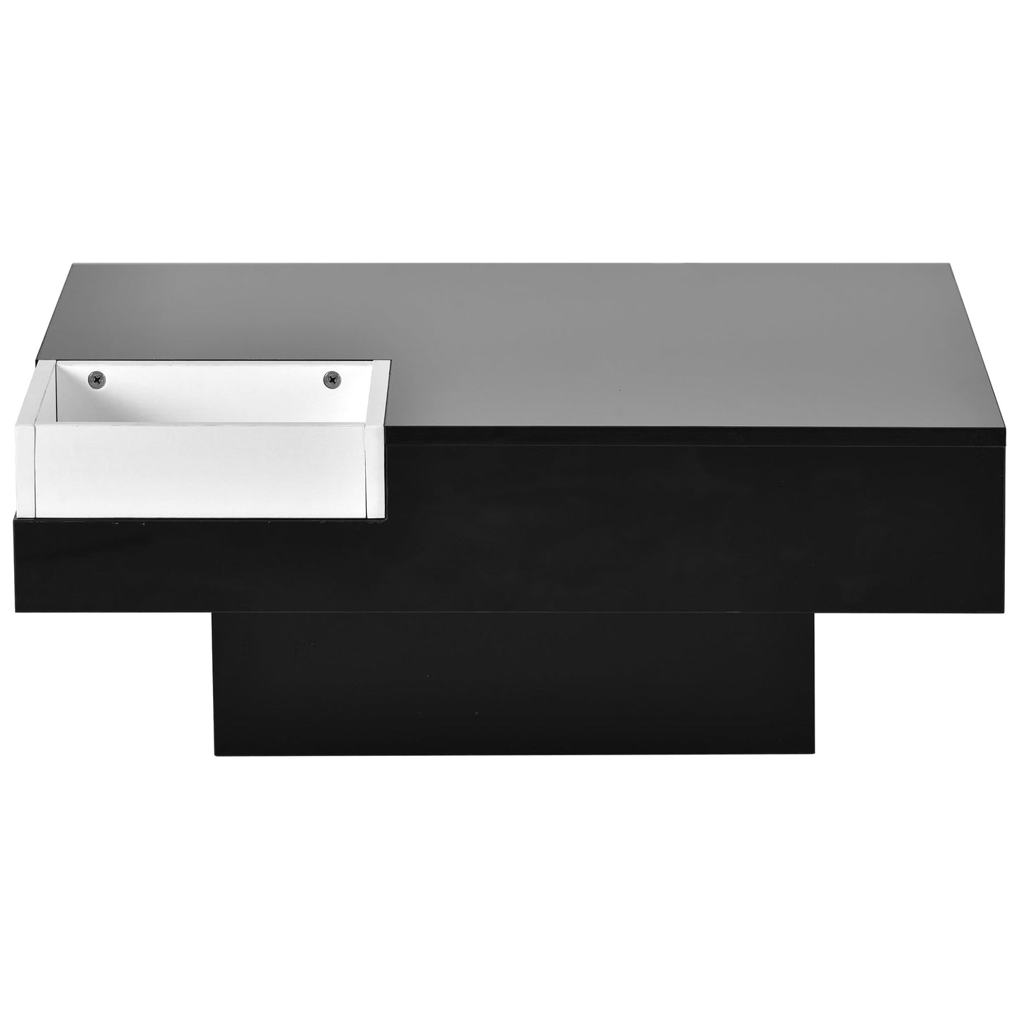 Modern Minimalist Design 31.5*31.5in Square Coffee Table with Detachable Tray and Plug-in 16-color LED Strip Lights Remote Control for Living Room (OLD SKU: WF291303AAB )