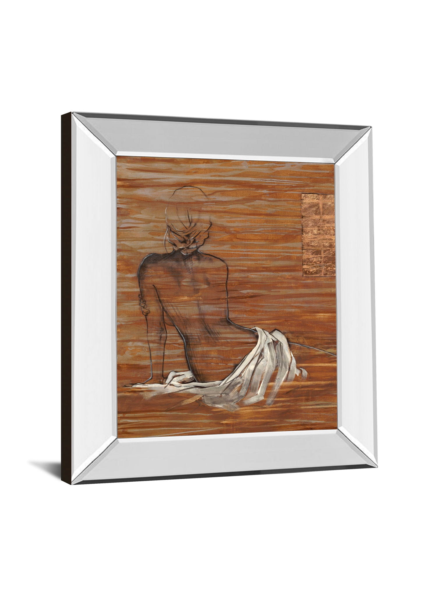 Maya By Saro - Mirror Framed Print Wall Art - Light Brown