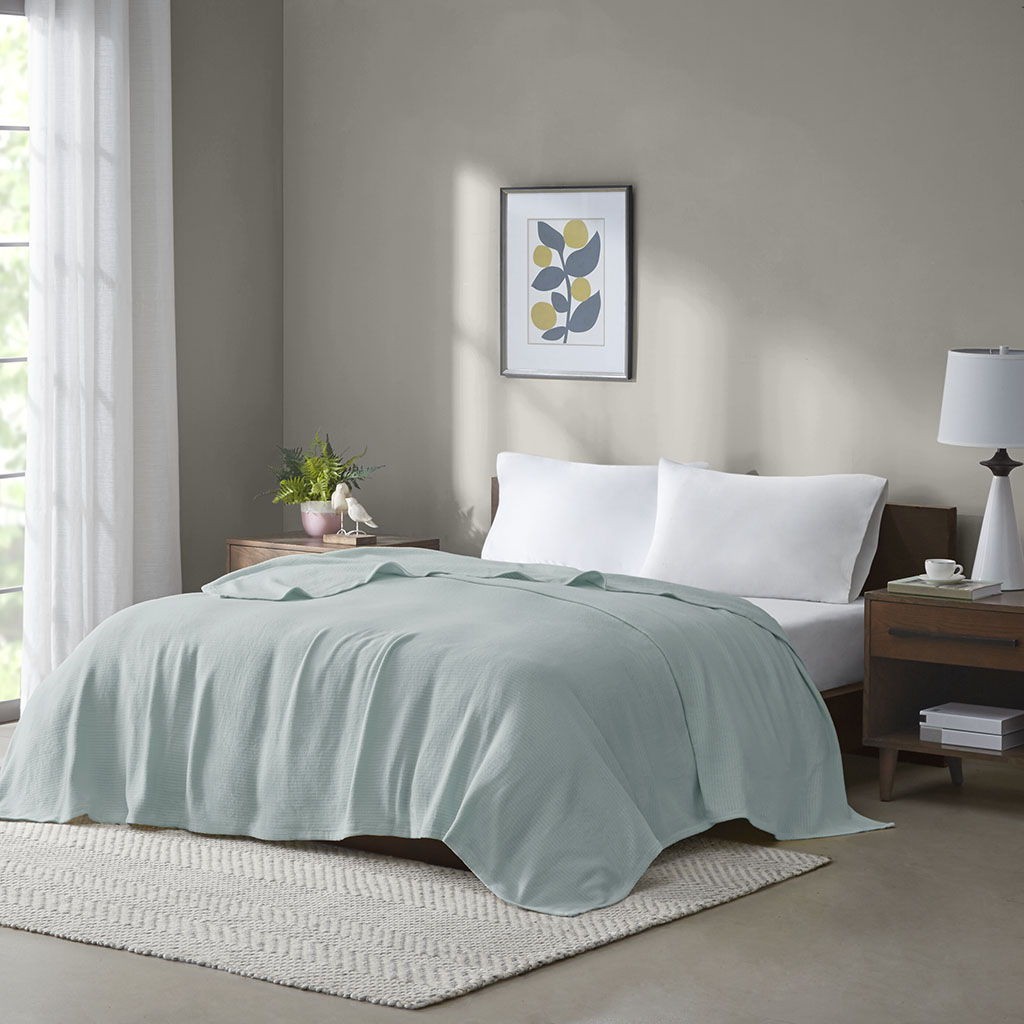 Freshspun Basketweave - King Blanket - Blue