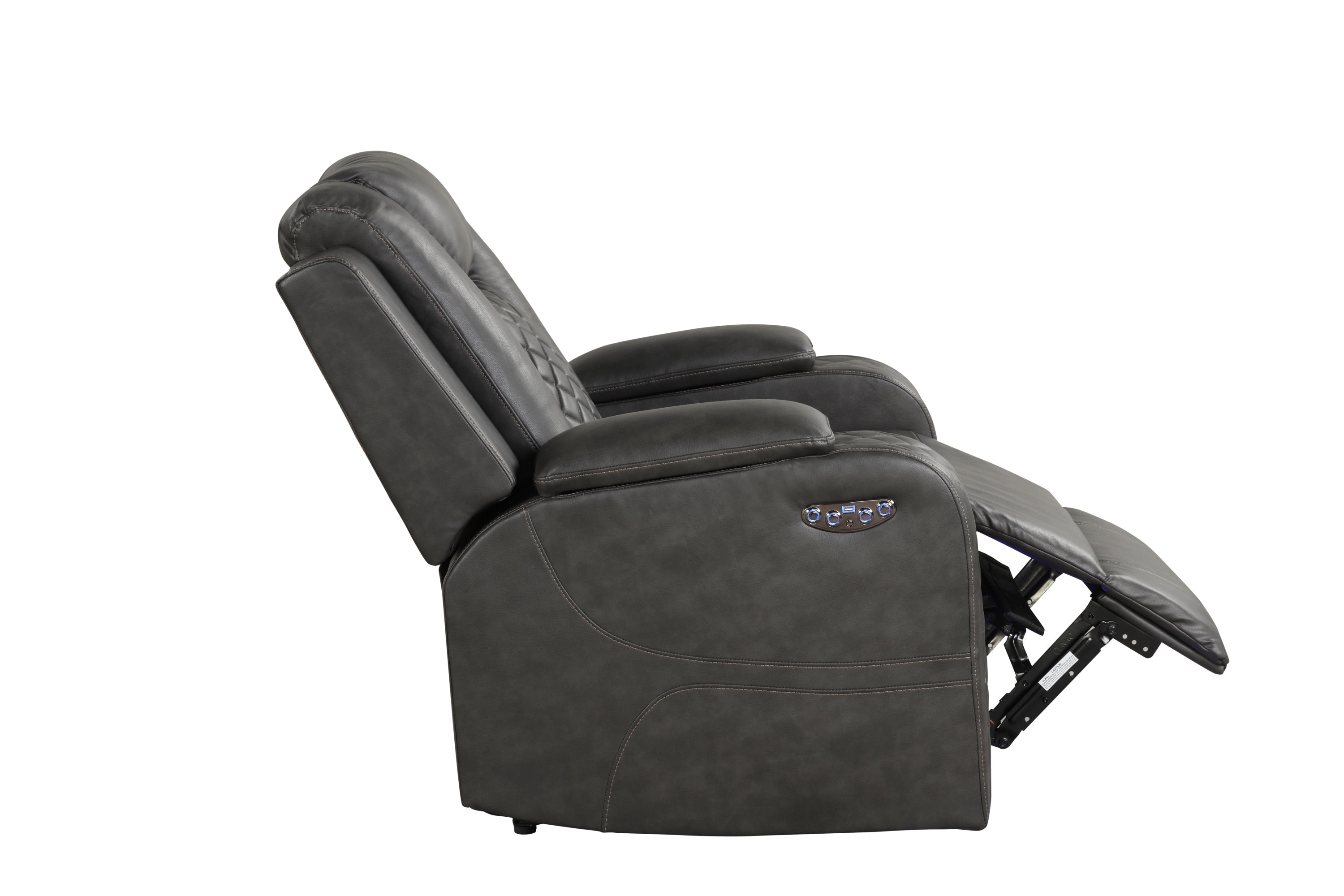 Benz LED & Power Recliner Chair Made With Faux Leather in Black