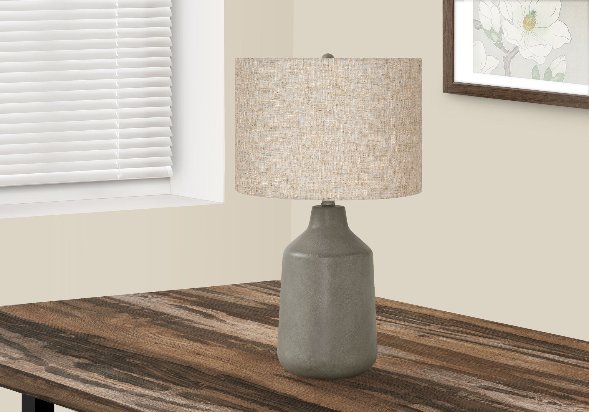 Lighting, Table Lamp, Concrete, Contemporary