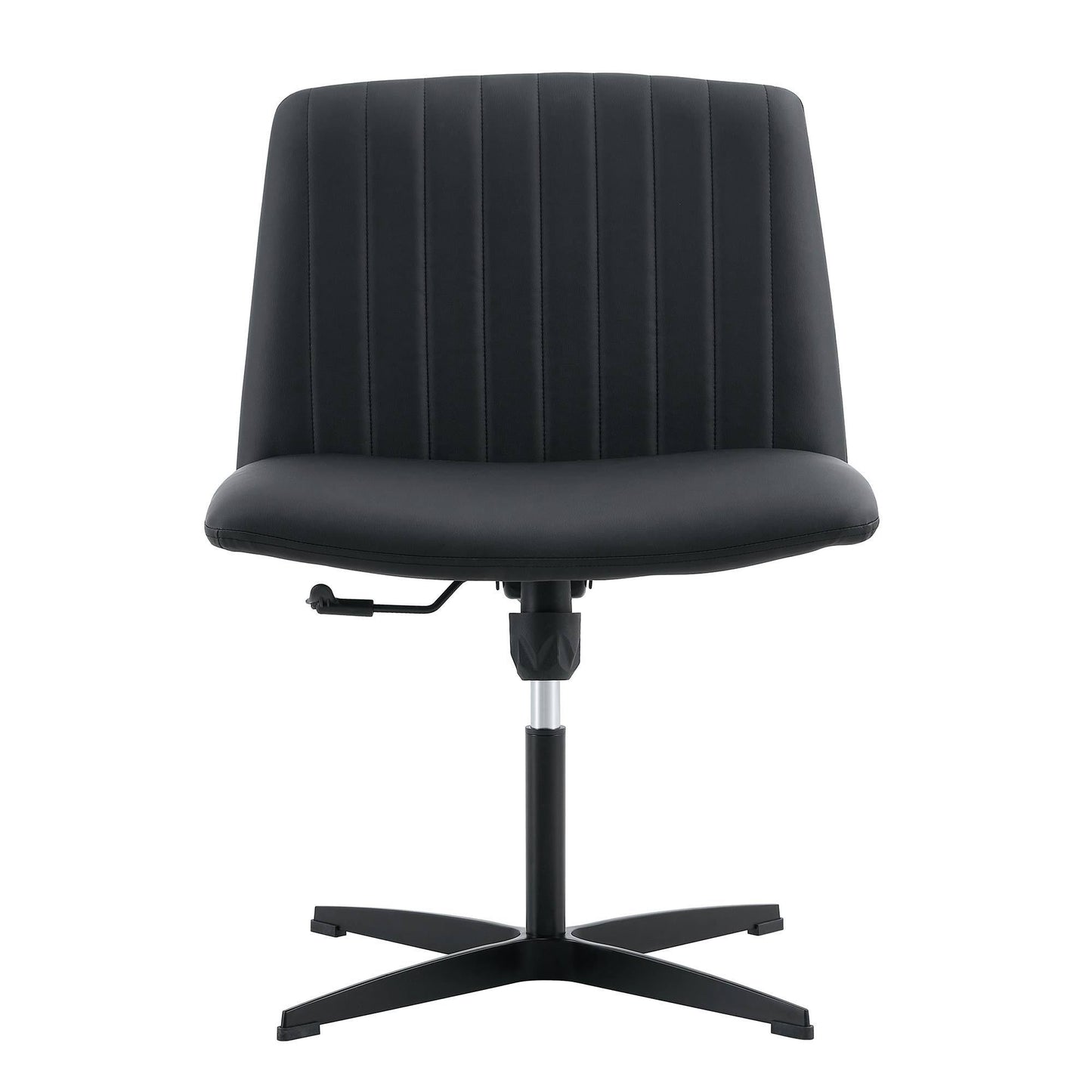 Black High Grade Pu Material. Home Computer Chair Office Chair Adjustable 360 ° Swivel Cushion Chair With Black Foot Swivel Chair Makeup Chair Study Desk Chair. No WheelsW115167391