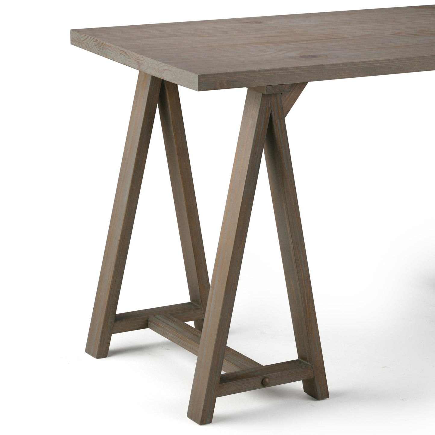 Sawhorse - Writing Desk - Distressed Grey