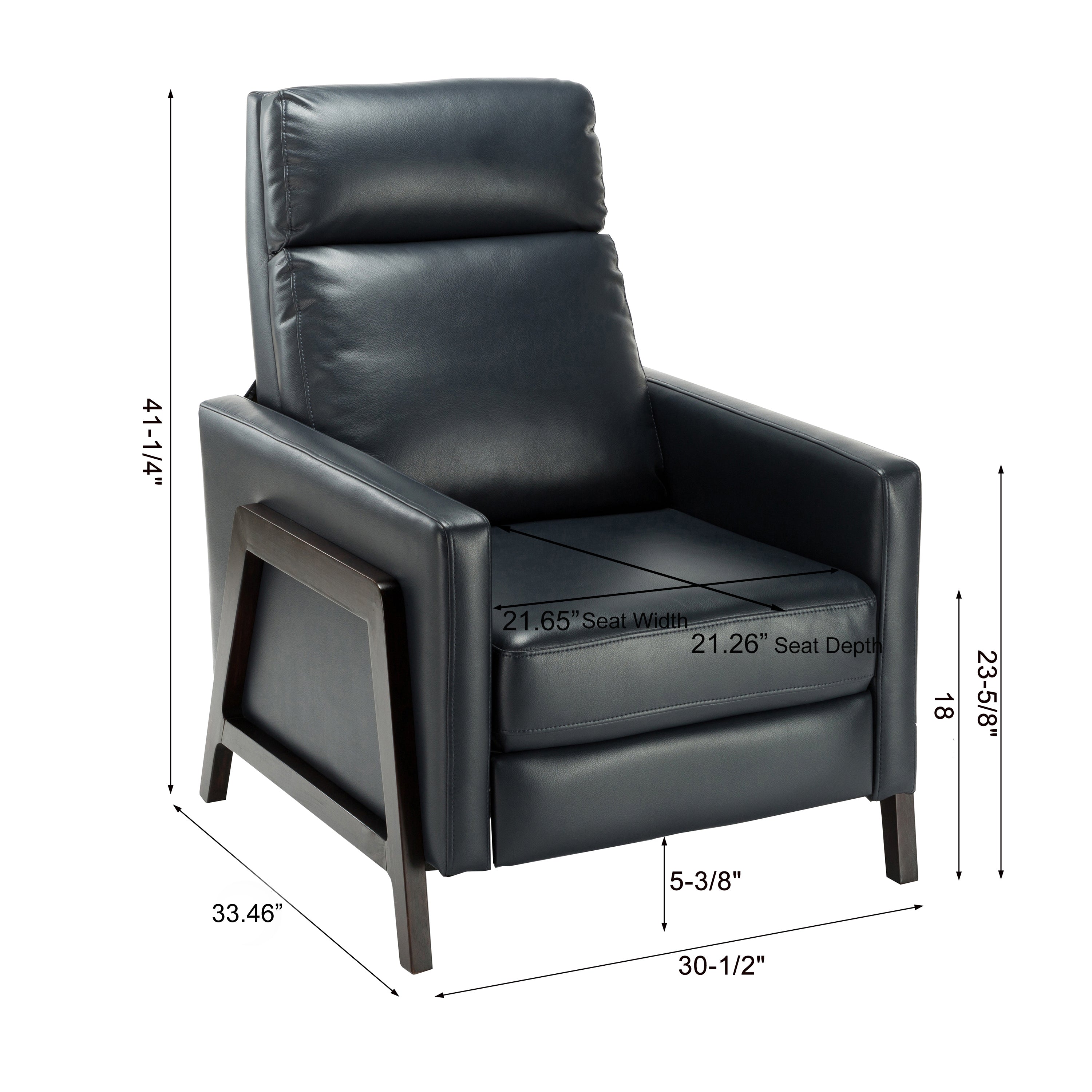 Madeline Push Back Recliner - Midnight Blue