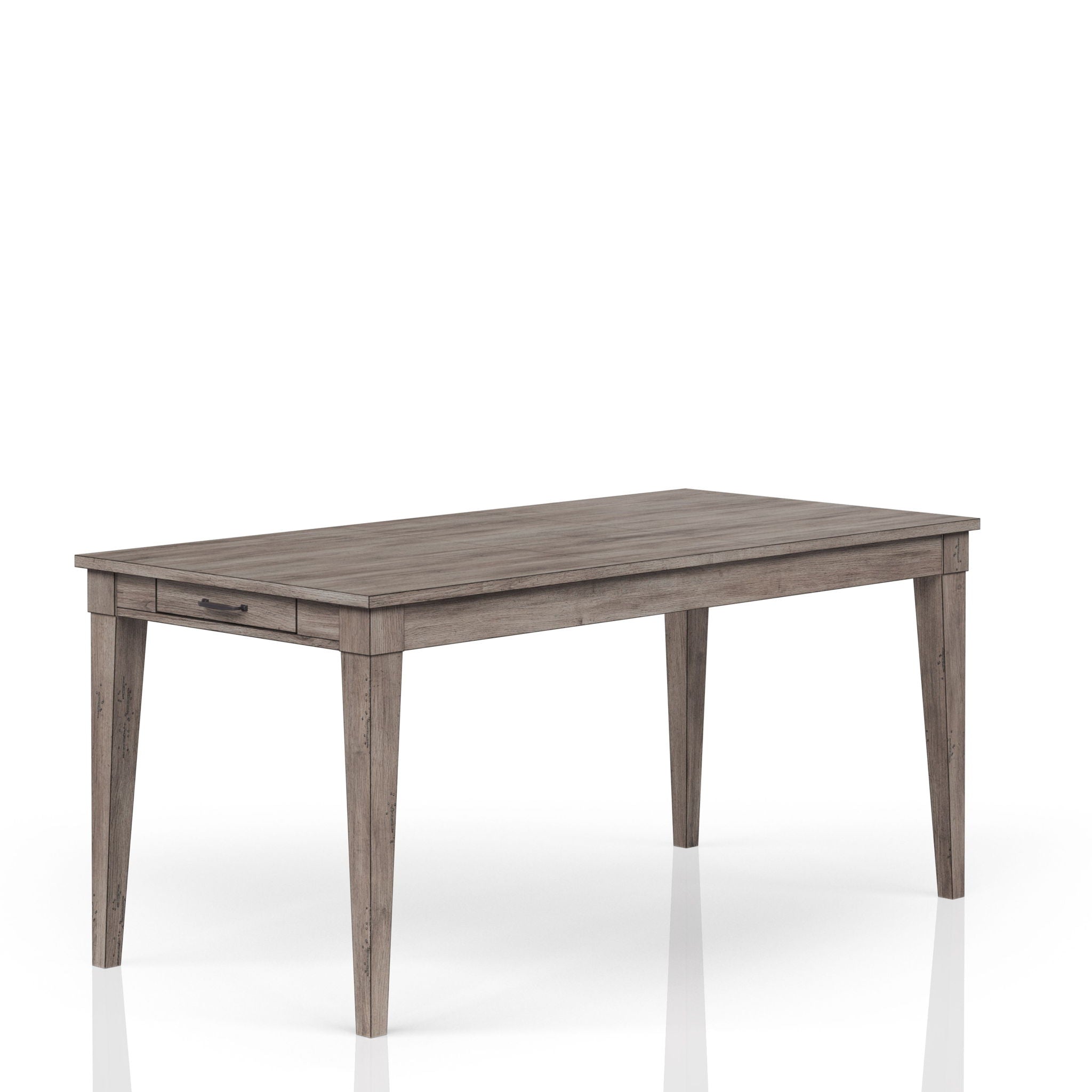 Rustic Dining Table 2 Storage Drawers And Leaf - Gray