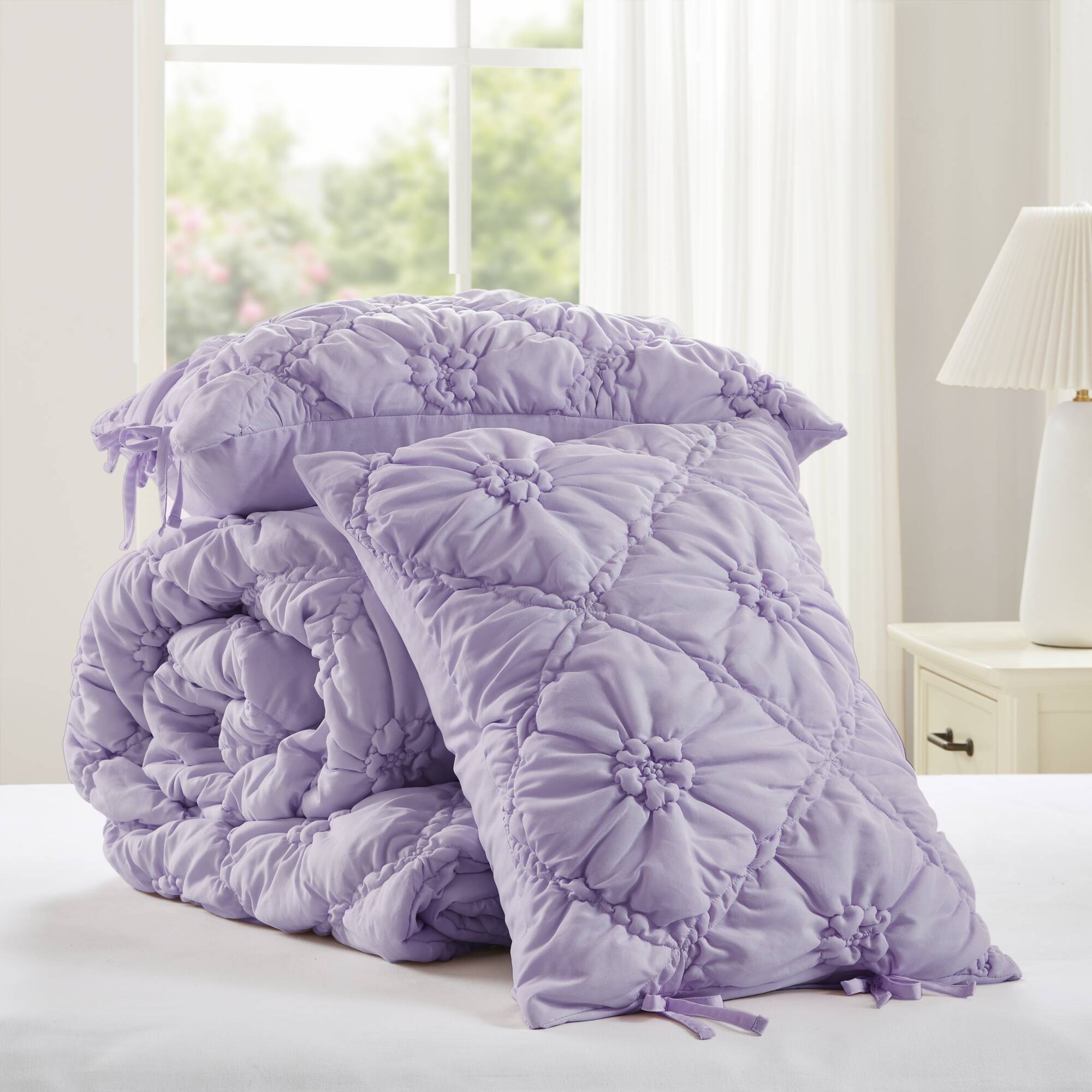 Lily - King 3 Piece Comforter Set - Purple