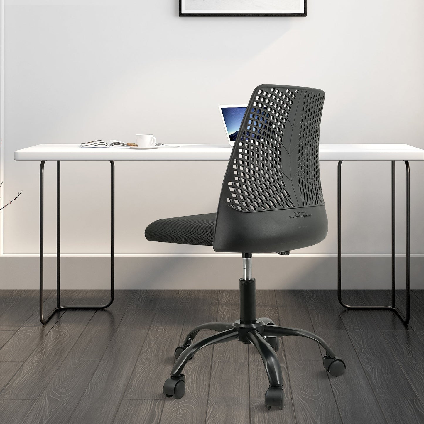 Ergonomic Office and Home Chair with Supportive Cushioning, Black