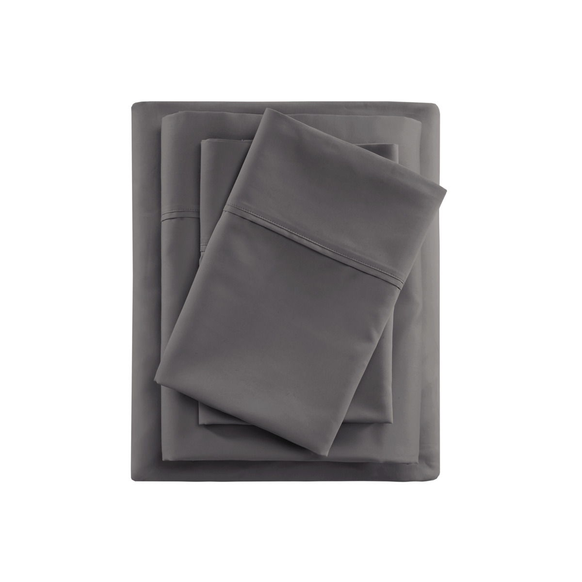 600 Thread Count - Cooling Cotton Blend 4 Piece Queen Sheet Set - Charcoal