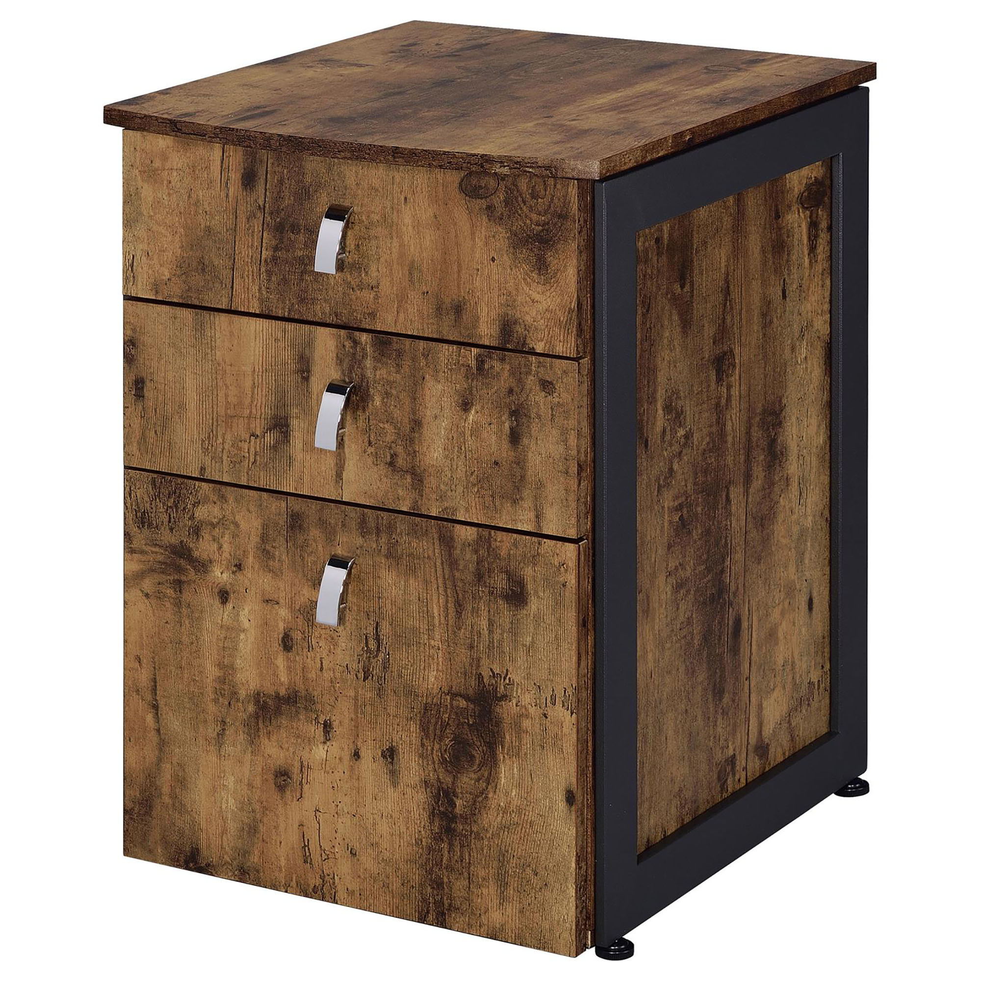 3 Drawer File Cabinet - Brown