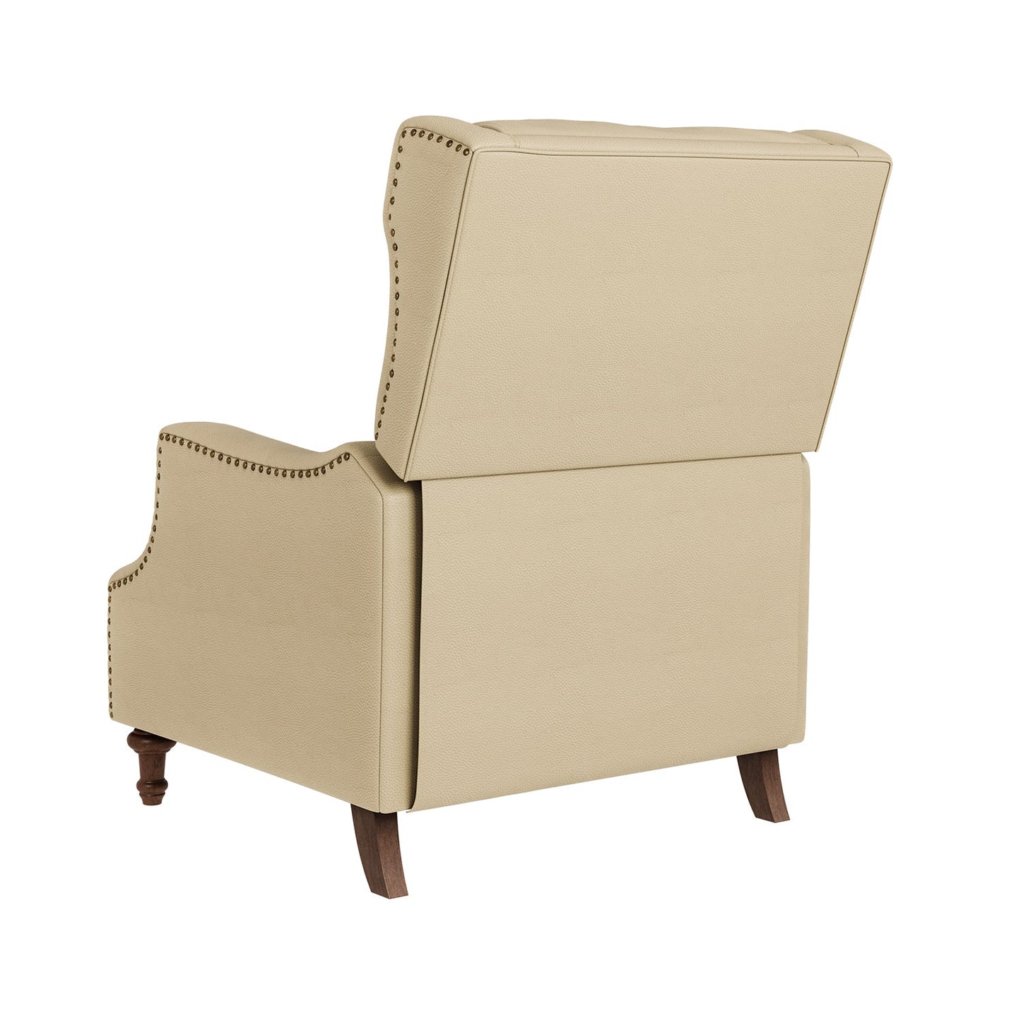 Marte Genuine Leather Recliner-BEIGE