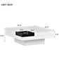 Modern Minimalist Design 31.5*31.5in Square Coffee Table with Detachable Tray and Plug-in 16-color LED Strip Lights Remote Control for Living Room( OLD SKU: WF291303AAK )