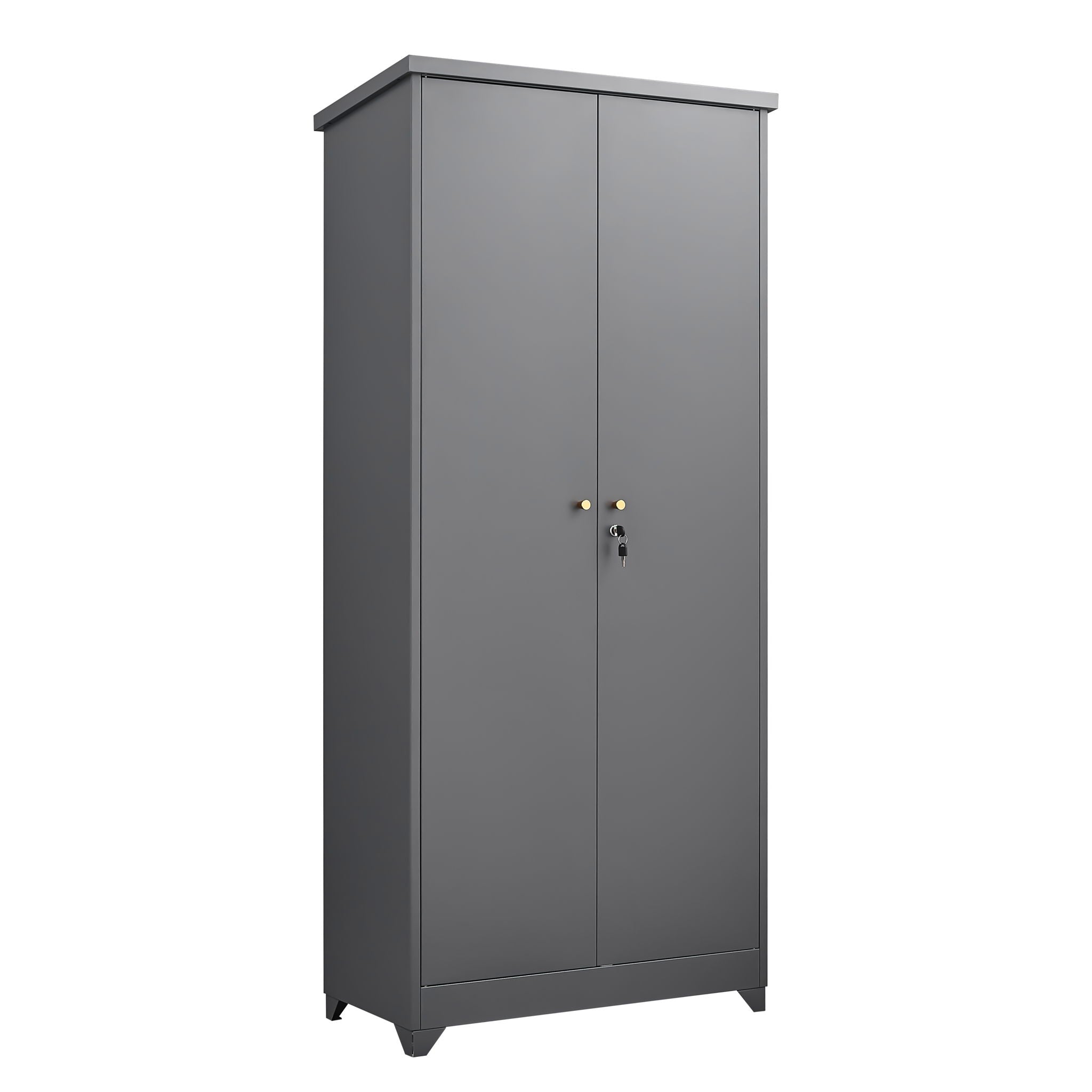 Outdoor Cabinet, Large Capacity Storage Vertical Tall Design With Shelves And Secure Lock