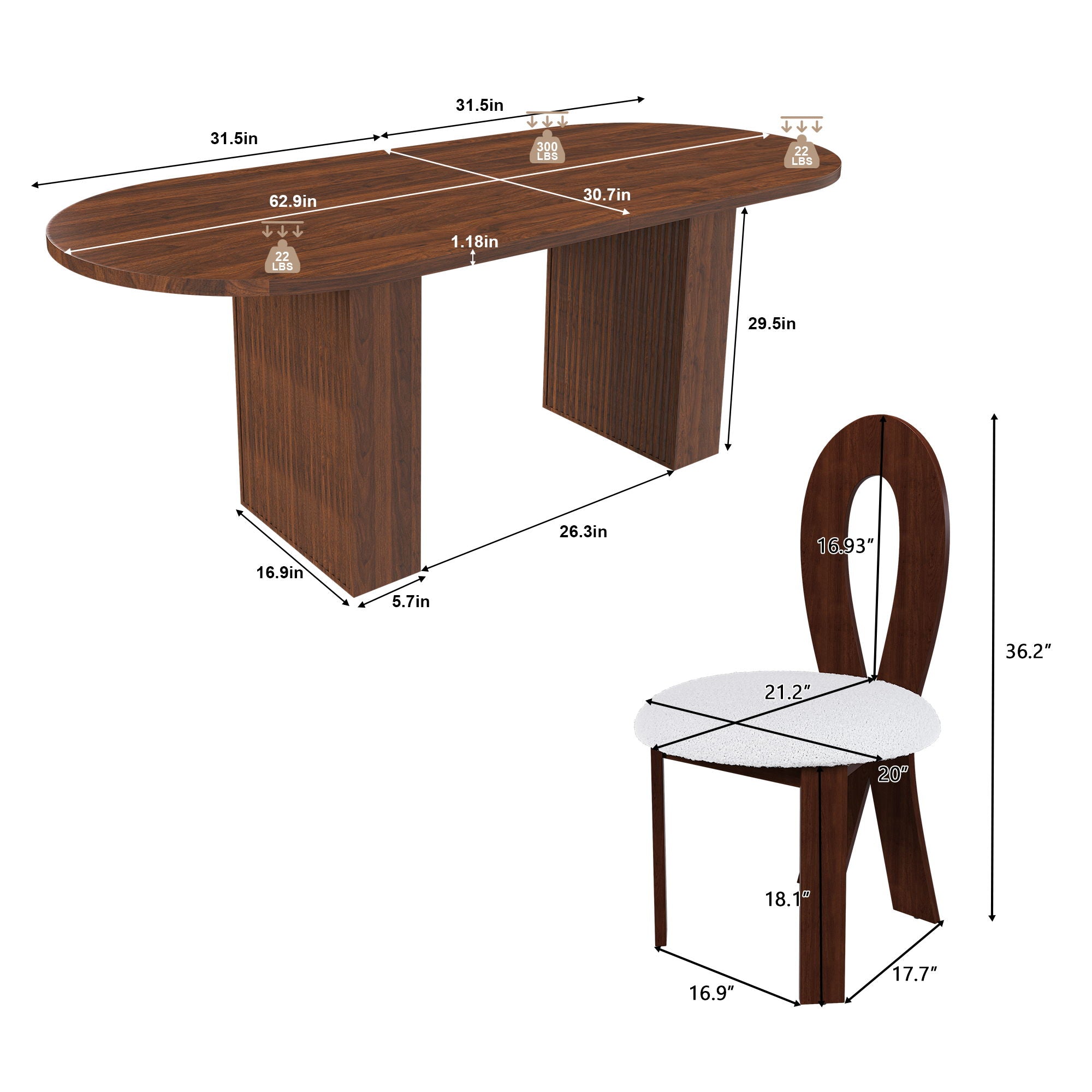 Modern Oval Dining Table With Chairs