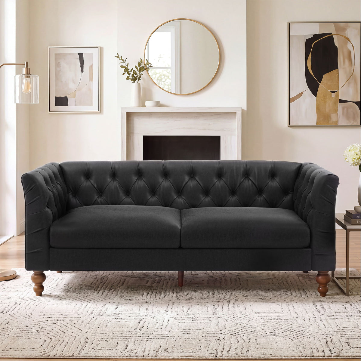 Chesterfield Sofa With Flared Arms For Living Room