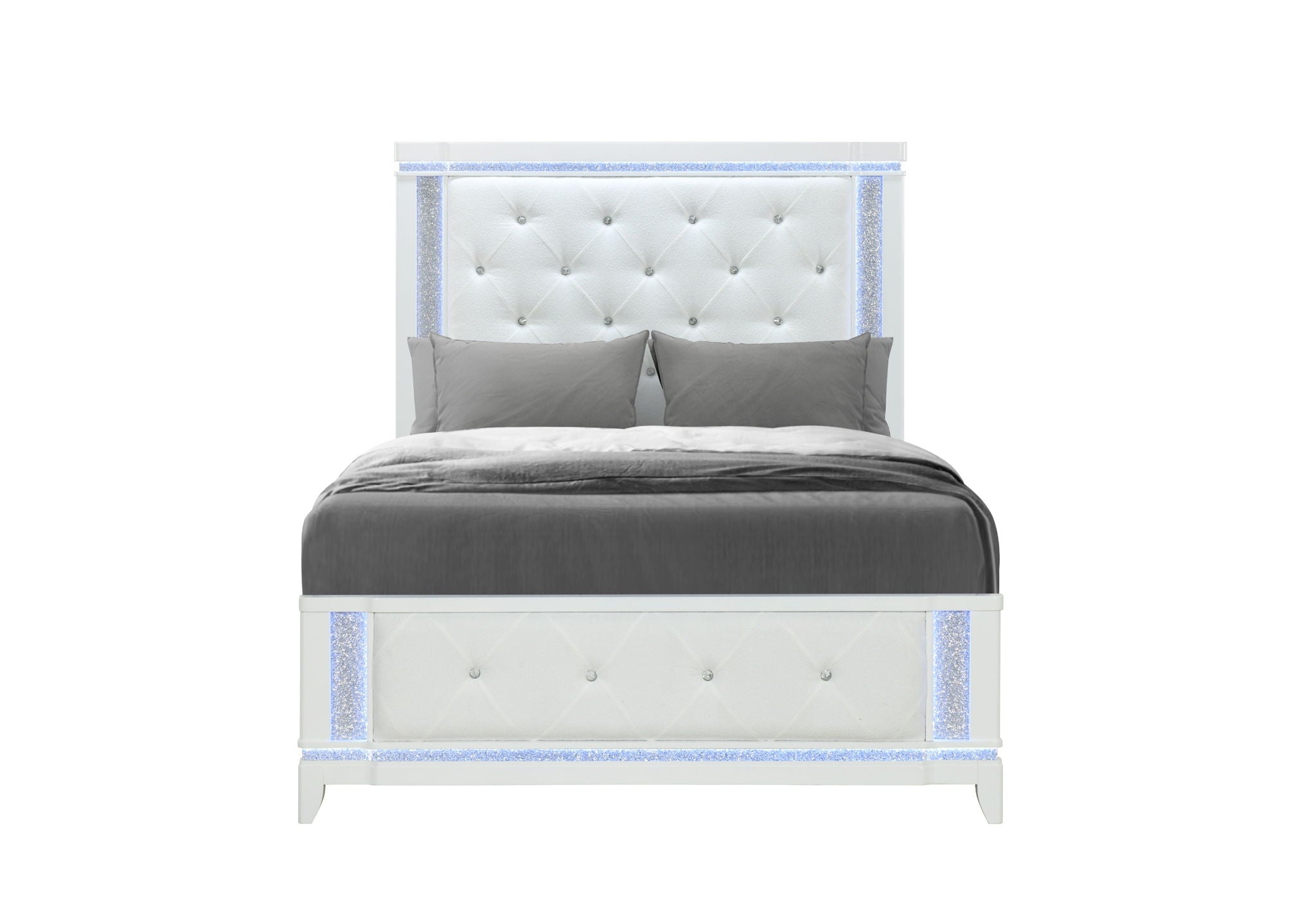 Alina - Queen Bed Headboard With LED - White