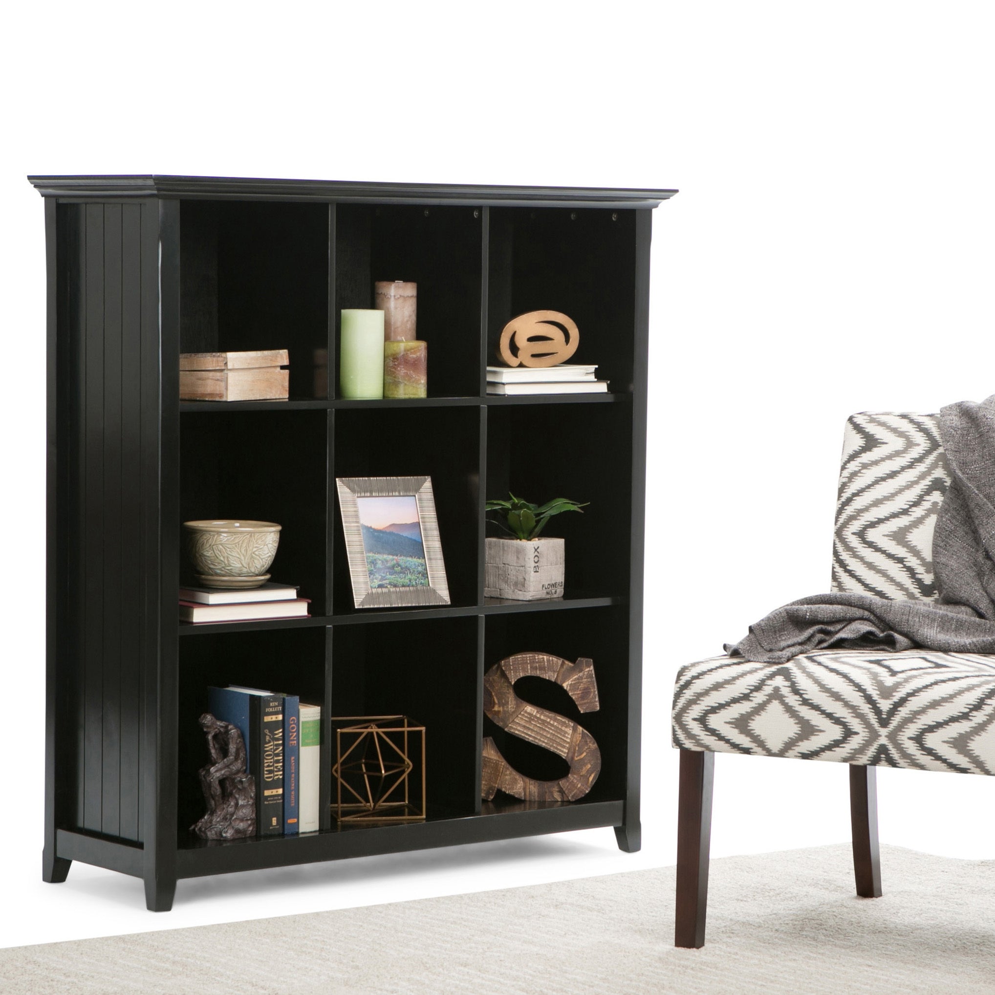 Acadian - 9 Cube Bookcase and Storage Unit - Black