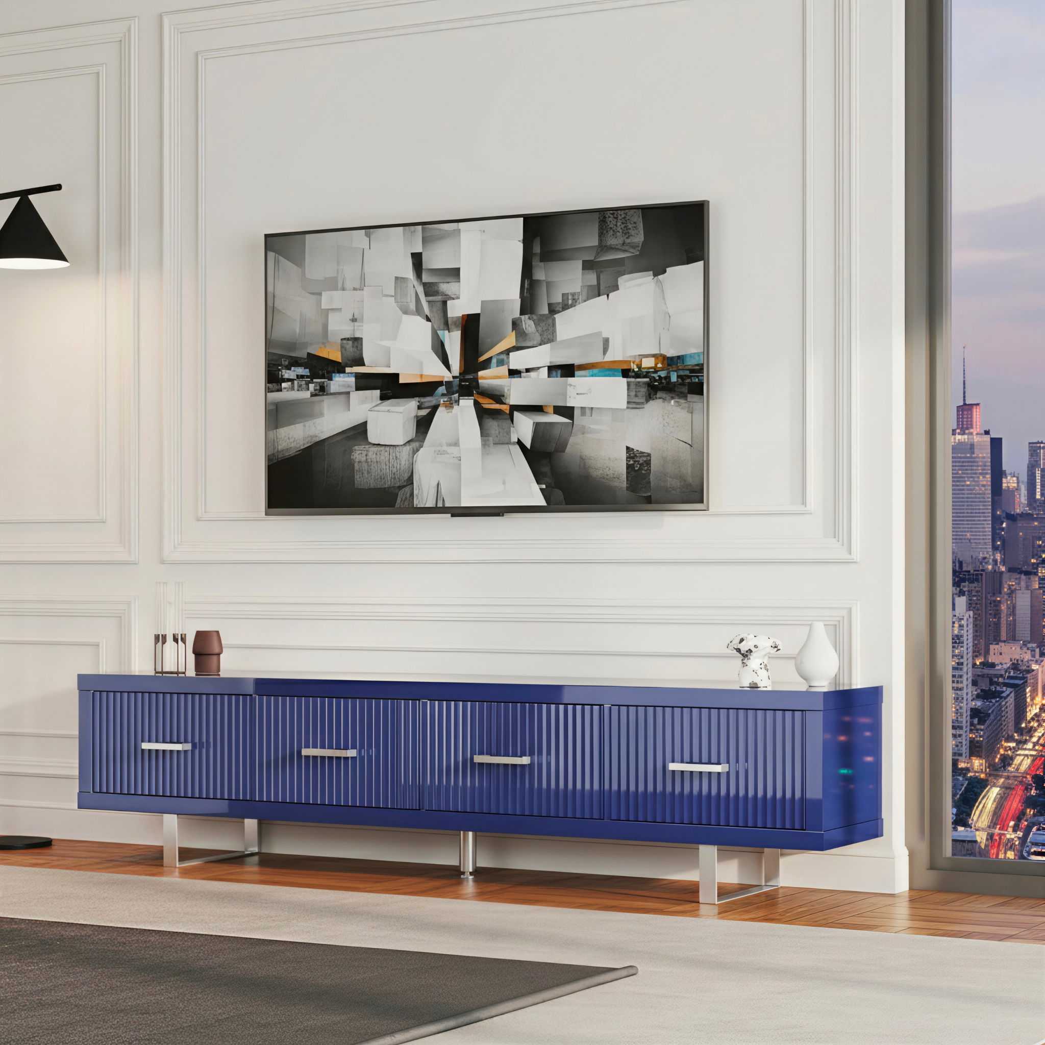 TV Stand With Slatted Drawers