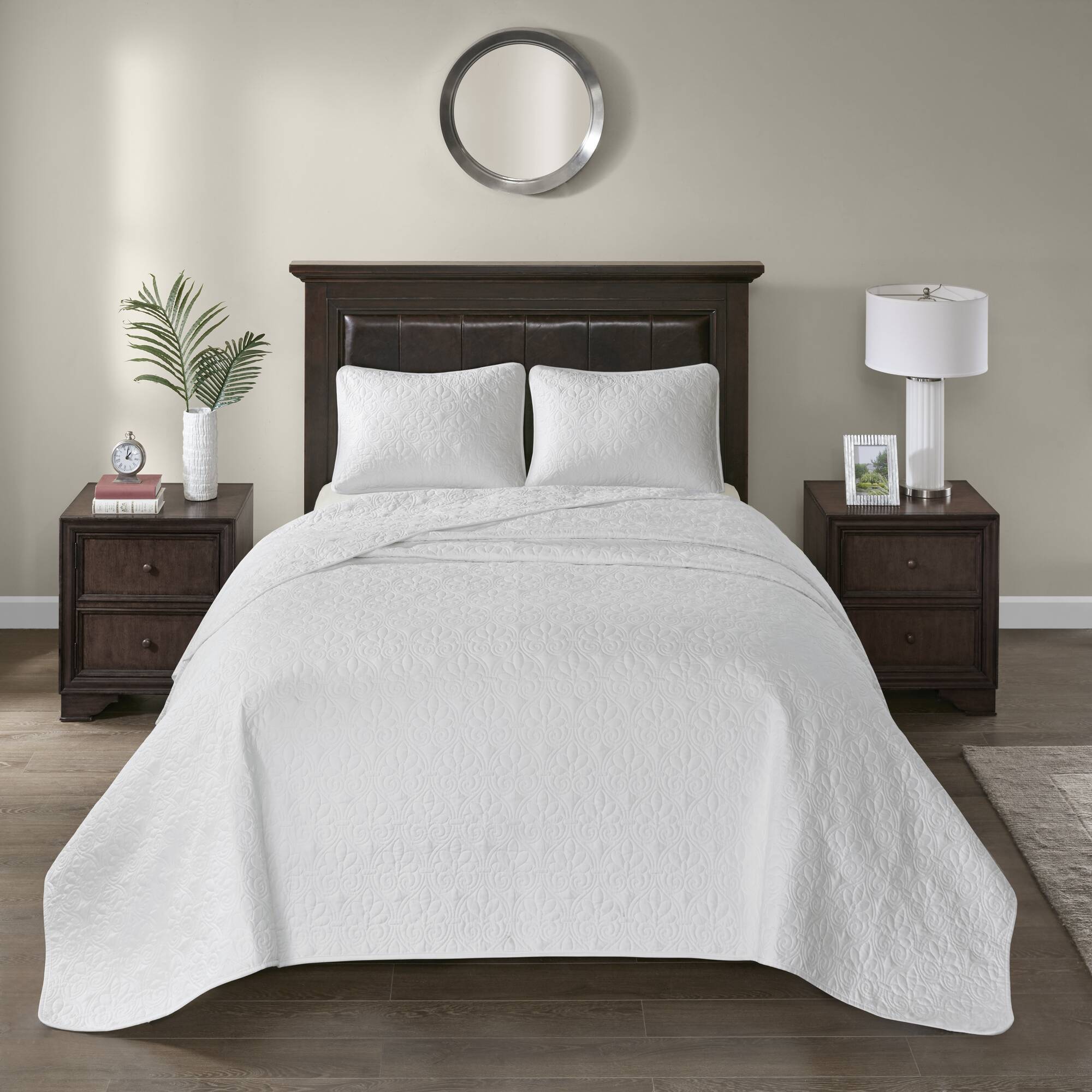 Quebec - Twin Reversible Bedspread Set - White