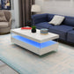 Ria Modern & Contemporary Style with LED Coffee Table Made with Wood & Glossy Finish in White Color